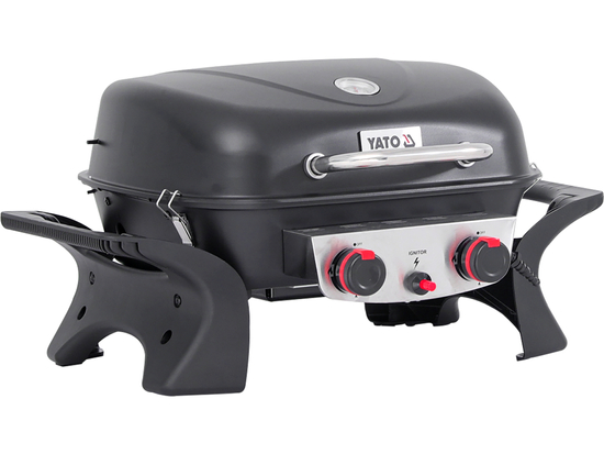 GRIL À GAZ PORTABLE YAKE, 2 BRÛLEURS, 5KW YAKE