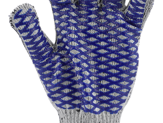 SPOTTED COTTON GARDEN GLOVES PVC CROSS10