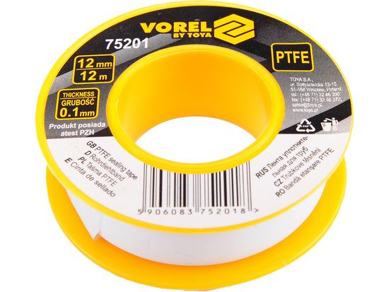 PTFE ЛЕНТА 12MX12MMX0.1MM