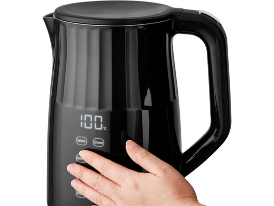 BOLLITORE ELETTRICO 1,7 L, REGOLAZIONE DELLA TEMPERATURA, NERO