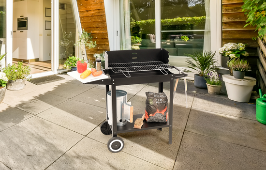 CHARCOAL GRILL WITH SHELF 48*26,5CM