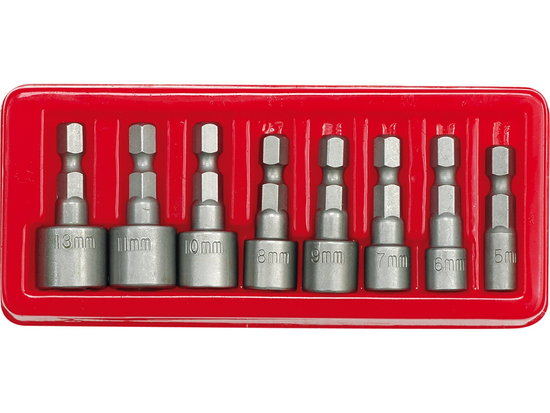ZÁSUVKY 5-13MM, MONTÁŽ 1/4'', SADA 8 KS.