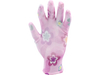  GARDEN POLYESTER GLOVES WITH PU PALM COATING WITH LIGHT ROSE FLOWER PRINTING