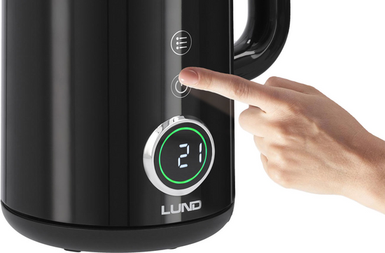 ELEKTRISKĀ KANA 1,7L, TEMPERATŪRAS REGULĒŠANA. MELNS