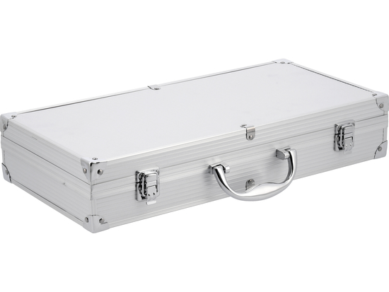 ENSEMBLE DE GRILLADES EN ÉTUI. 7 PIÈCES, INOX