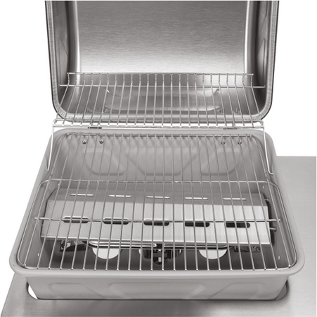 GRIL À GAZ BAVEN, 2 BRÛLEURS 5,5KW INOX