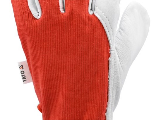 LEATHER ASSEMBLY GLOVES SIZE 8 RED