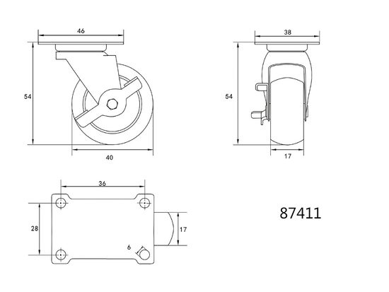 ČIERNY GUMOVÝ VOLANT S BRZDOU 40MM