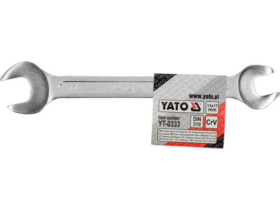 DOUBLE OPEN END SPANNER, POLISHED HEAD 13X17 MM