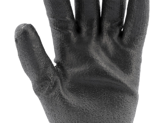 GANTS DE PROTECTION ANTI-COUPURE HPPE, ENDUIT PU NOIR, TAILLE 10