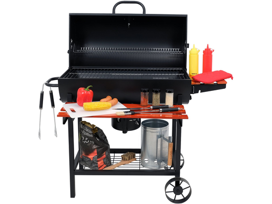 SZÉN GRILL FEDŐVEL, RÁCS 71X34,5CM