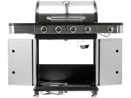 ZUSHI 4+1 GĀZES GRILS, NERŪSĒJOŠAIS TĒRAUDS 14.2KW