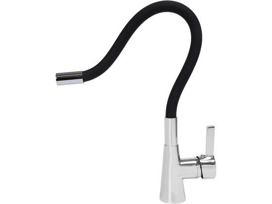KITCHEN FAUCET WITH BLACK FLEXIBLE SPOUT