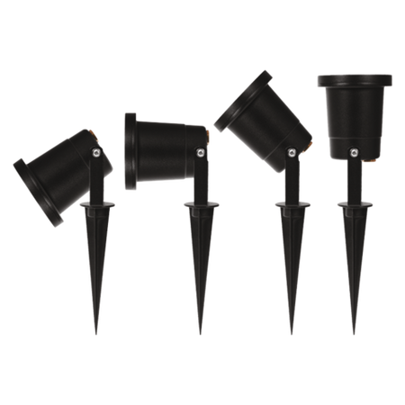 RÉFLECTEUR DE JARDIN GU10 AVEC PIQUE EN ALUMINIUM NOIR