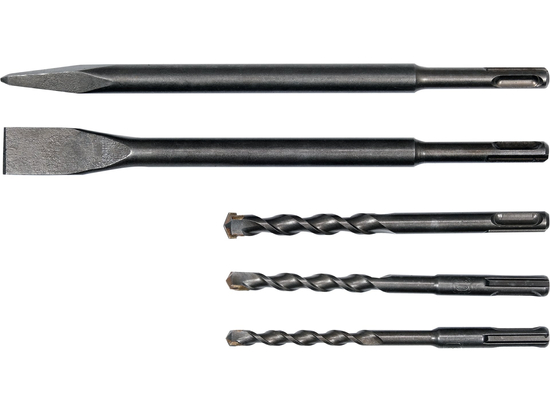 MARTILLO ROTATIVO SDS+ 1100W, 3 FUNCIONES (CHIGGADO, PERFORACIÓN CON Y SIN IMPACTO), INCLUYE TALADROS Y CINCELES