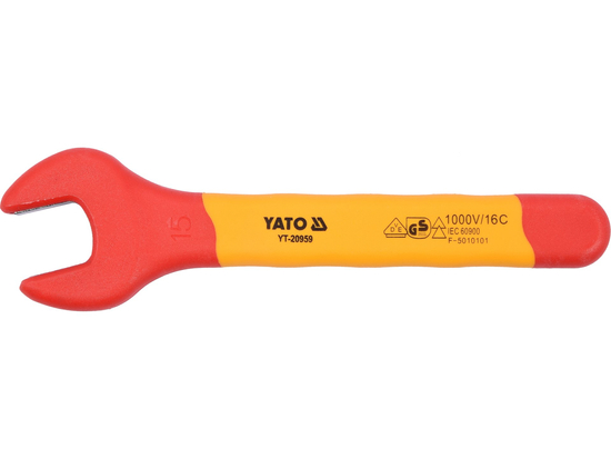 INSULATED OPEN END WRENCH SIZE: 15MM VDE