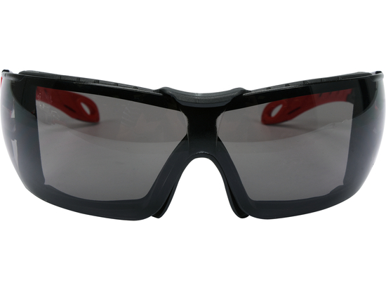 SAFETY GLASSES WITH GREY LENSES AND ELASTIC STRAP