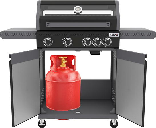 OKAYA 4+1 PLYNOVÝ GRIL, 14,5KW, SE SKLEM