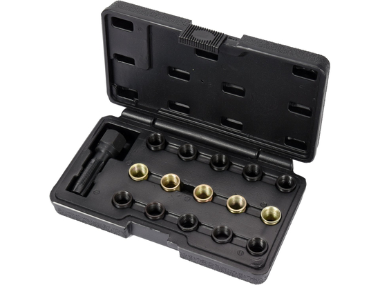 KIT DE RÉPARATION DE BOUGIE D'ALLUMAGE. COMPREND UN FILETAGE M16X1,25 DÉDIÉ ET 15 MANCHONS DE RÉPARATION SPÉCIAUX