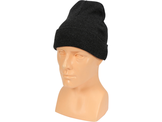 GORRO DE INVIERNO ENROLLADO, GRIS OSCURO