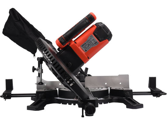 SCIE À ONGLETS 255MM POUR BOIS ET ACIER 1800W AVEC DEUX ENGRENAGES ET FONCTION D'AVANCE