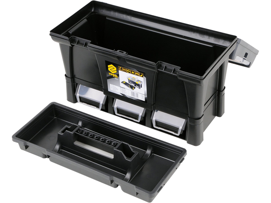 CAJA DE HERRAMIENTAS DE 20'' CON MÓDULO PARA 3 CONTENEDORES CON TAPA