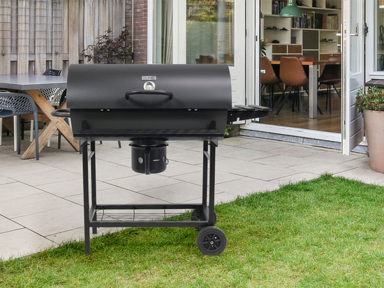 GRILL WĘGLOWY Z POKRYWĄ, RUSZT 71X35CM