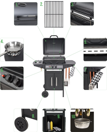 PARRILLA A GAS BAVEN 2+1, 8KW