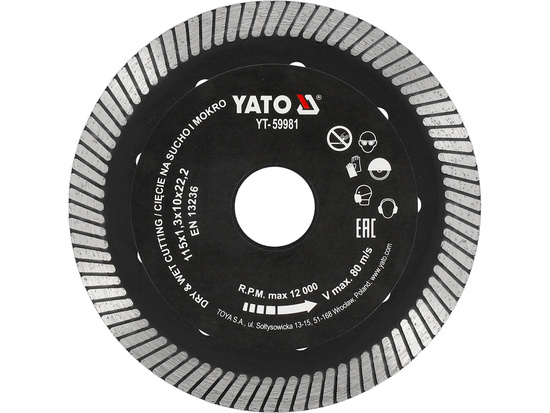 DISCO DIAMANTATO TURBO 115MM PER IL TAGLIO DELLA TERRAMICA