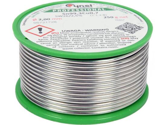 LEGANTE, FILO PER SALDATURA SENZA PIOMBO CON FLUSSO SU BOBINA 2,0 MM, 250 G, SN99,3CU0,7