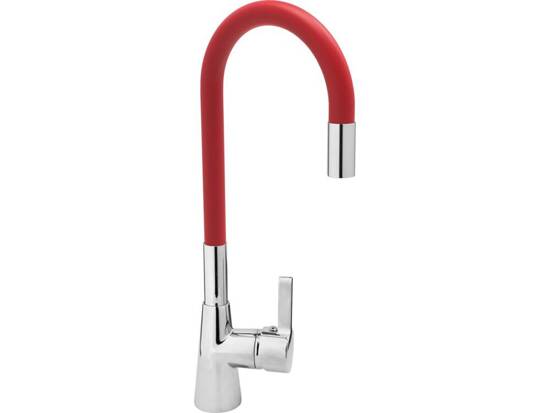 RUBINETTO PER LAVABO CON BOCCA FLESSIBILE - 'FLEXIBLE' ROSSO