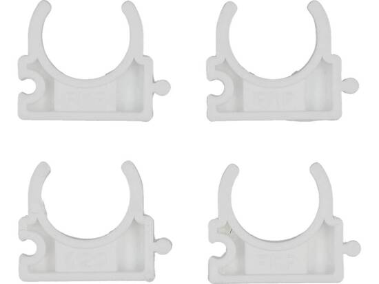 SUPPORTI, MONTAGGIO, CLIP PER INSTALLATORE, APERTI PER TUBI DA 20 MM, 4 PZ.