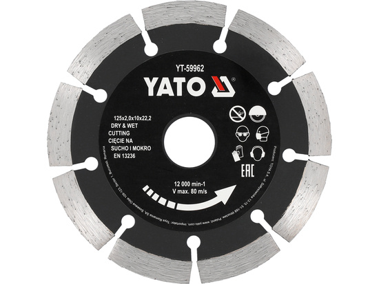 125 MM SEGMENTĒTS DIMANTA DISKS AR AUGSTU SEGMENTU