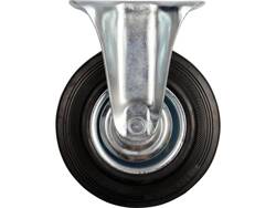 RODA FIXA COM BORRACHA PRETA 100MM