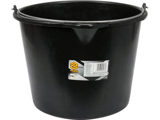 BALDE DE CONSTRUÇÃO, PRETO COM BICA, 16 L