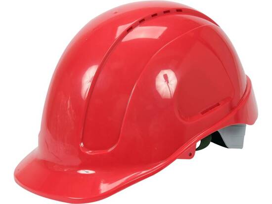 CAPACETE DE PROTEÇÃO VERMELHO ALTO CONFORTO AJUSTE RÁPIDO ABS