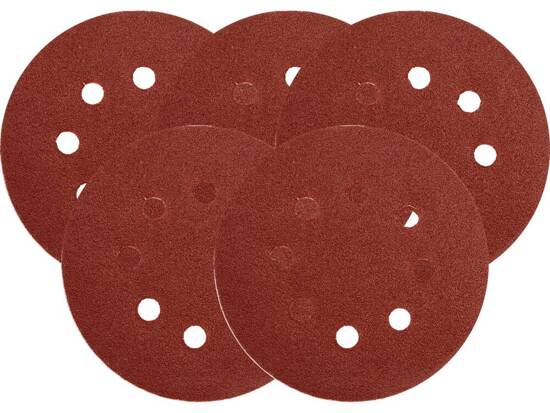 DISCOS ABRASIVOS COM VELCRO E FUROS 125 MM P100 / 5 PCS.