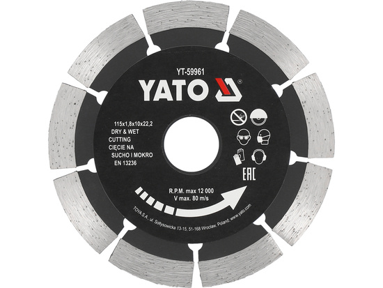 LÂMINA DIAMANTE 115MM SEGMENTADA PARA BETÃO DE ALTO SEGMENTO