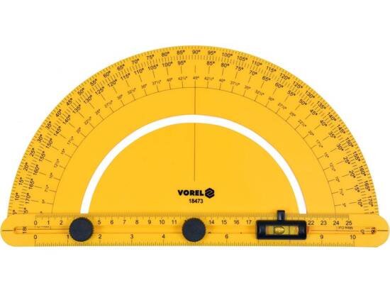 PROTRACLATOR COM LIBELLA E BRAÇO MÓVEL 250 MM