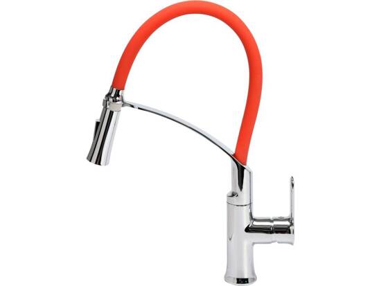 GRIFO PARA LAVABO CON CAÑO FLEXIBLE FLEXIBLE 2-ROJO