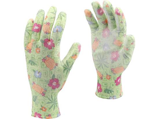 GUANTES DE JARDÍN - FLORES - VERDE