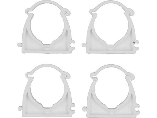 SOPORTES, MONTAJE, CLIPS DE INSTALADOR, CERRADOS PARA TUBOS Y CABLES 32MM, 4 UNIDADES.